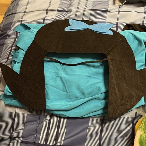 NWT Blue Halter Sleeveless Dress for Betty Rubble Costume, w/Felt Headpiece - Picture 7 of 7